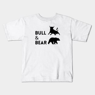 The Bull & The Bear Artwork 1 (Black) Kids T-Shirt